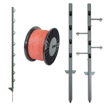 600m - Four-Line Lightweight Fence Kit GREEN/ORANGE